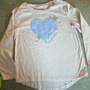 Girls sequin heart top